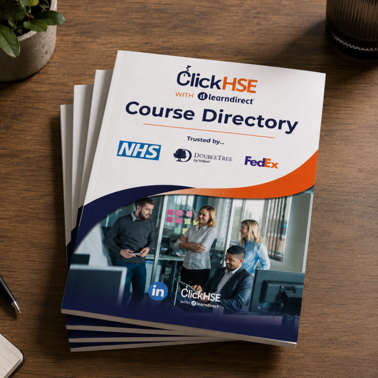 Image of a printed brochure for a past client, ClickHSE