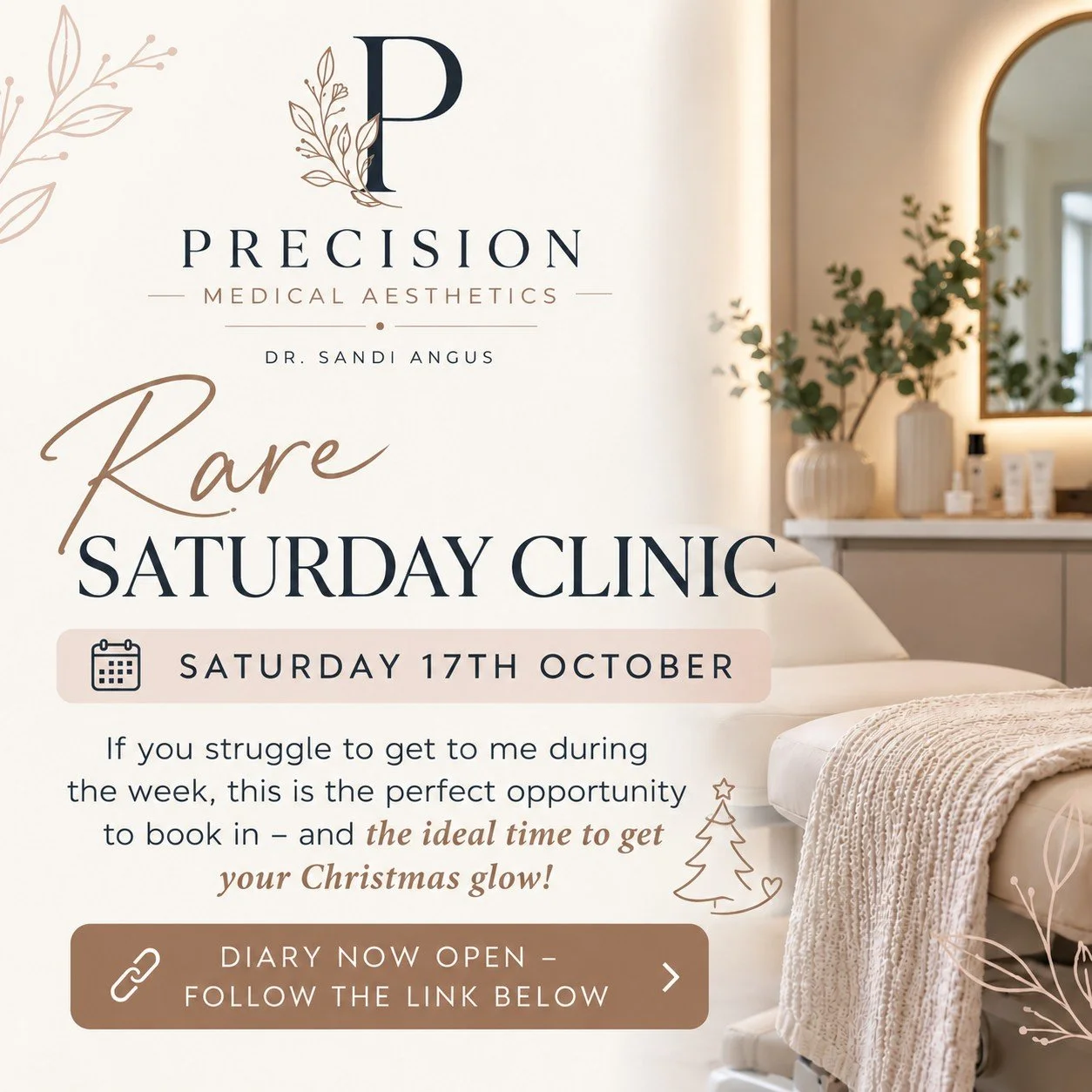 ✨ A rare Saturday clinic&hellip; and time to start thinking about Christmas!🎄

I know how difficult it can be to find time for yourself during a busy working week, so I've opened up some extra appointments this Saturday 17th October! 🤎

And with Ch