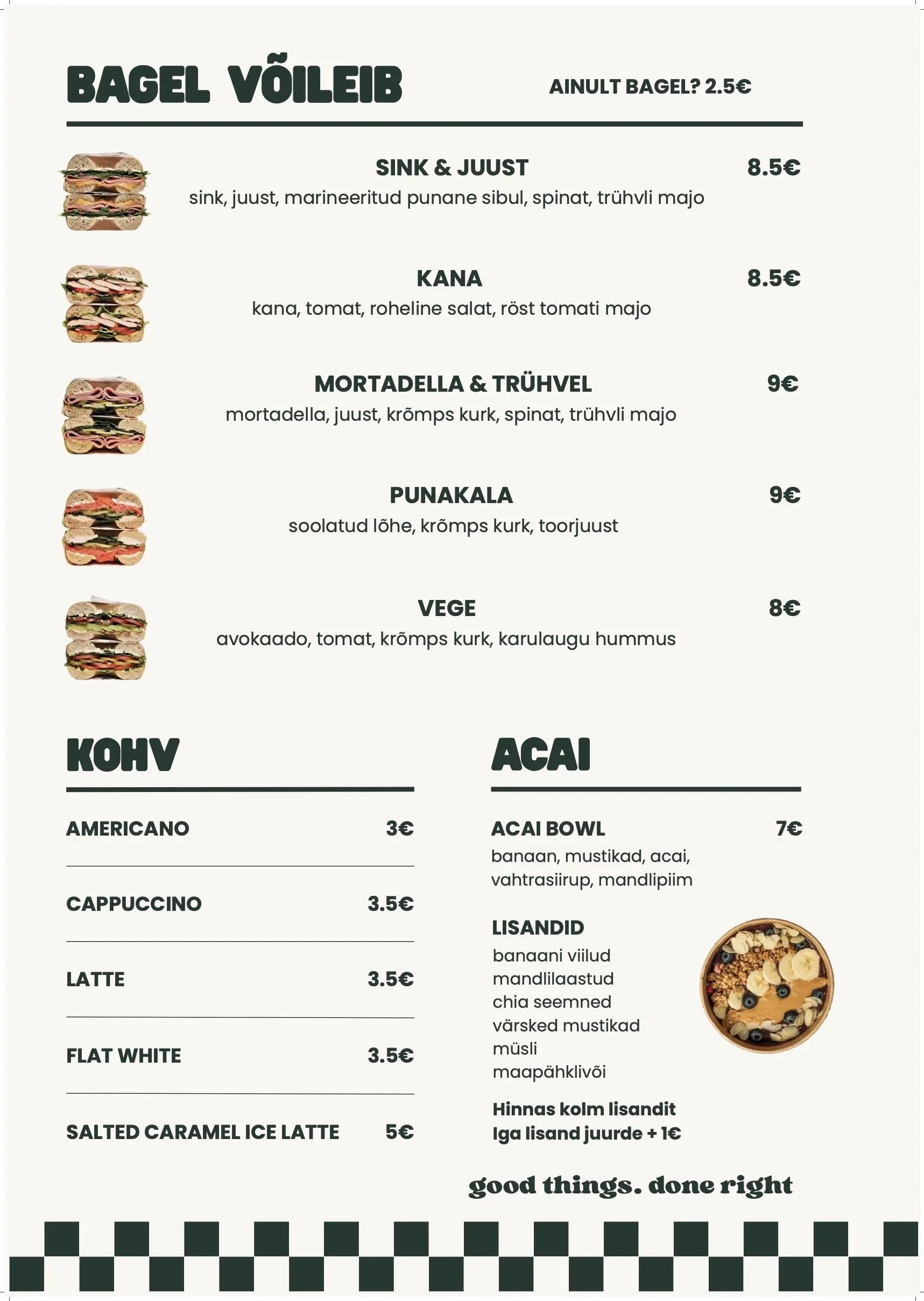 Värsked maitsed ja kvaliteetne bagel