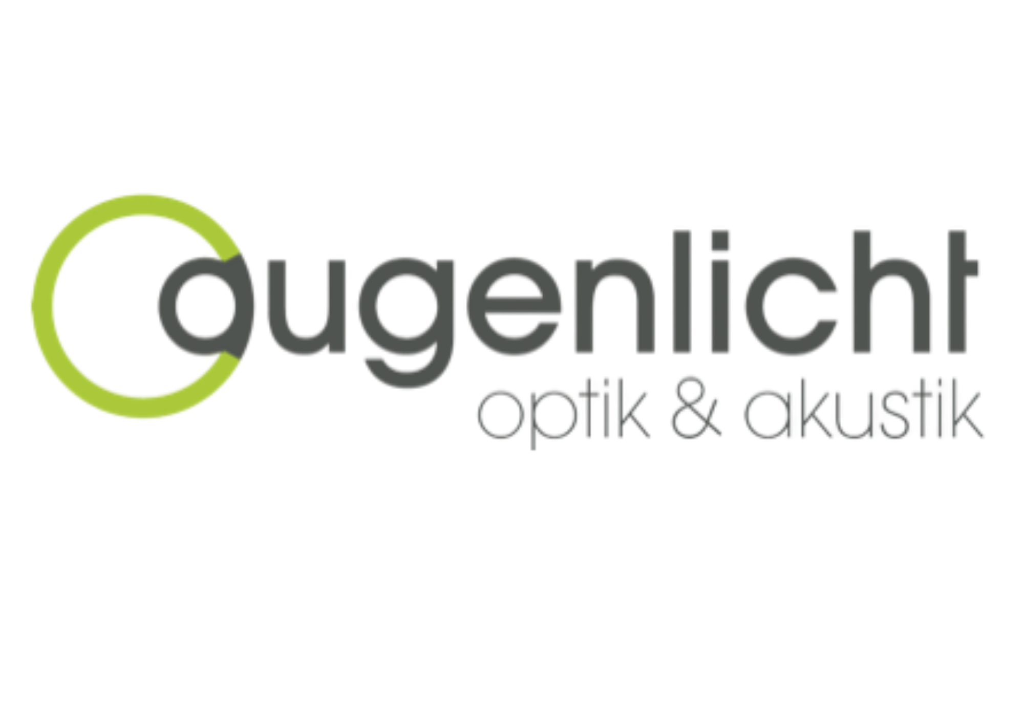 Logo der Augenlicht Optik & Akustik GmbH mit grünem Kreis um ein 'Q' und schwarzem Text "Augenlicht optik & akustik" Kooperationspartner