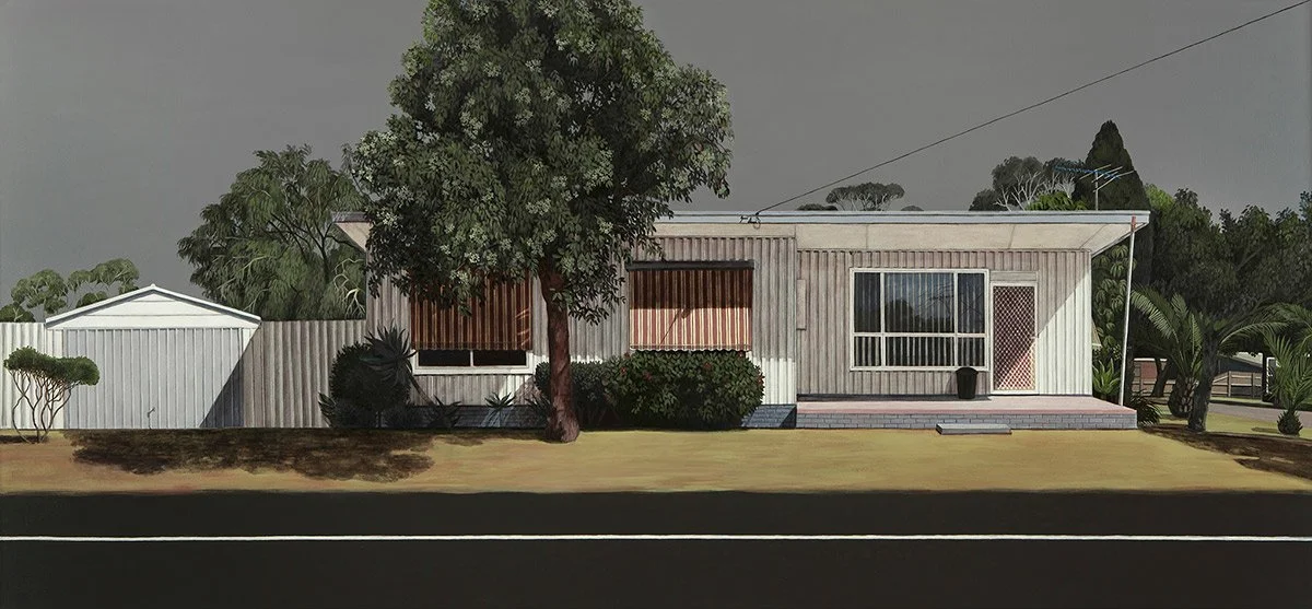 Behind These Walls, 2020 | acrylic on polycotton | 70 x 150 cm, 73 x 153 cm (framed)