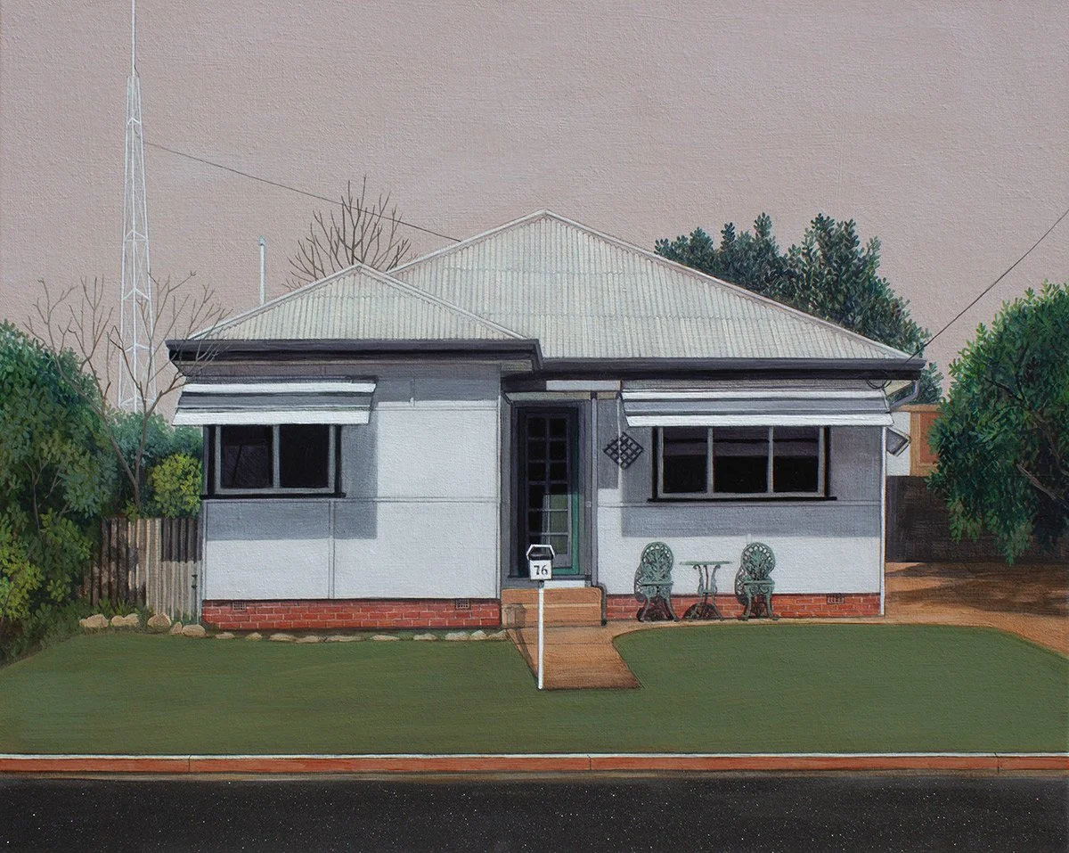 Past Imperfect, 2021 | acrylic on polycotton | 40 x 50 cm, 43 x 53 cm (framed)