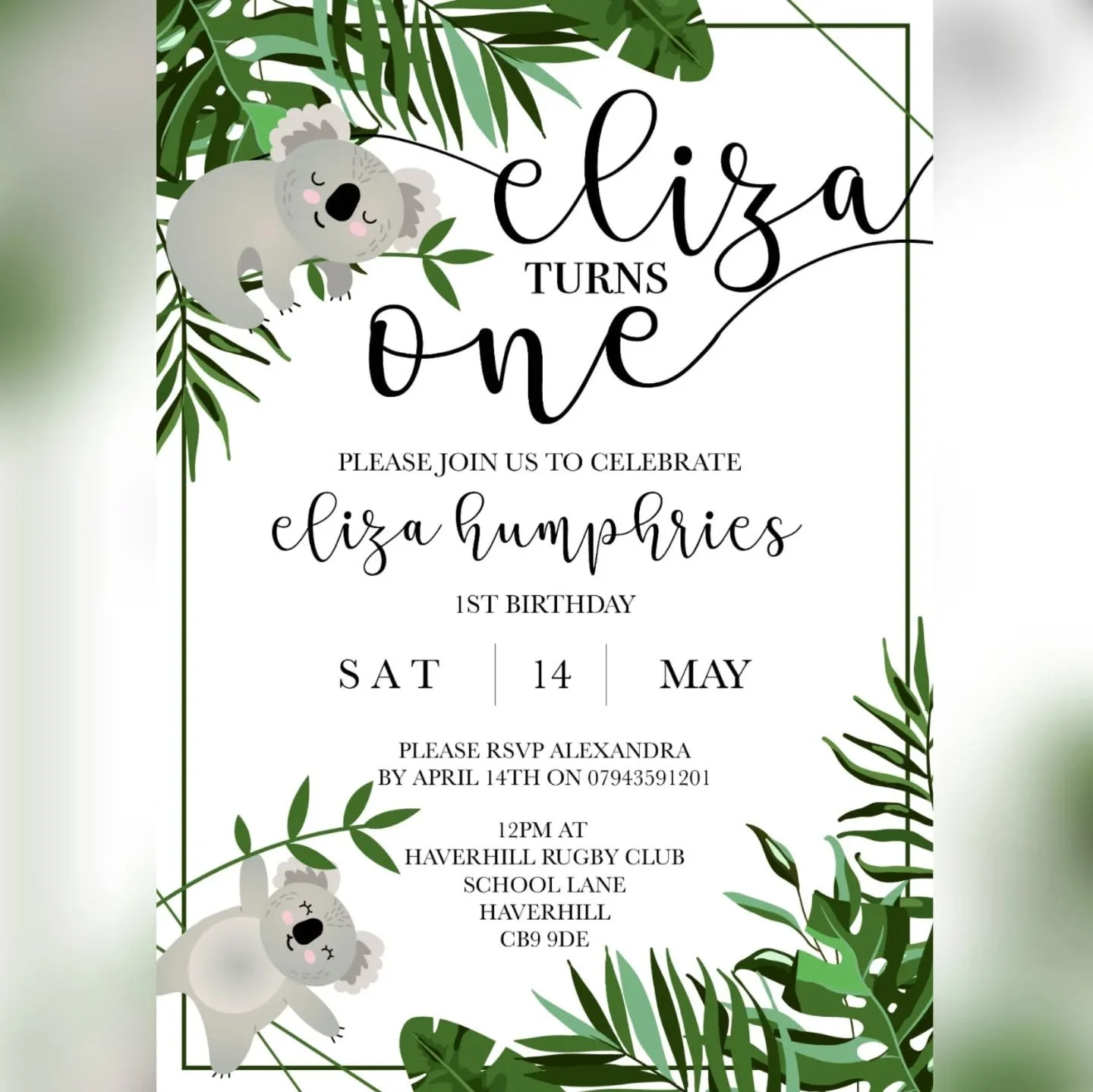 An old design but a lovely birthday invite 🐨 what better way to invite people to a themed birthday with a personalised birthday invite 🥰 #birthday #birthdayinvite #graphicdesign #graphicdesigner #viral #DesignInspiration
#VisualCommunication #Brand