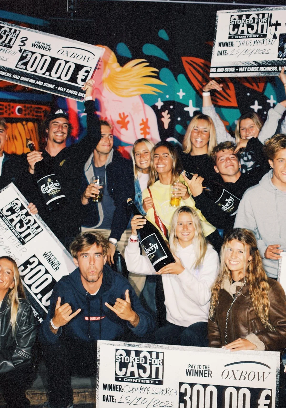 Participants à la Shaper Night organisée au Coolin Hossegor polaroid