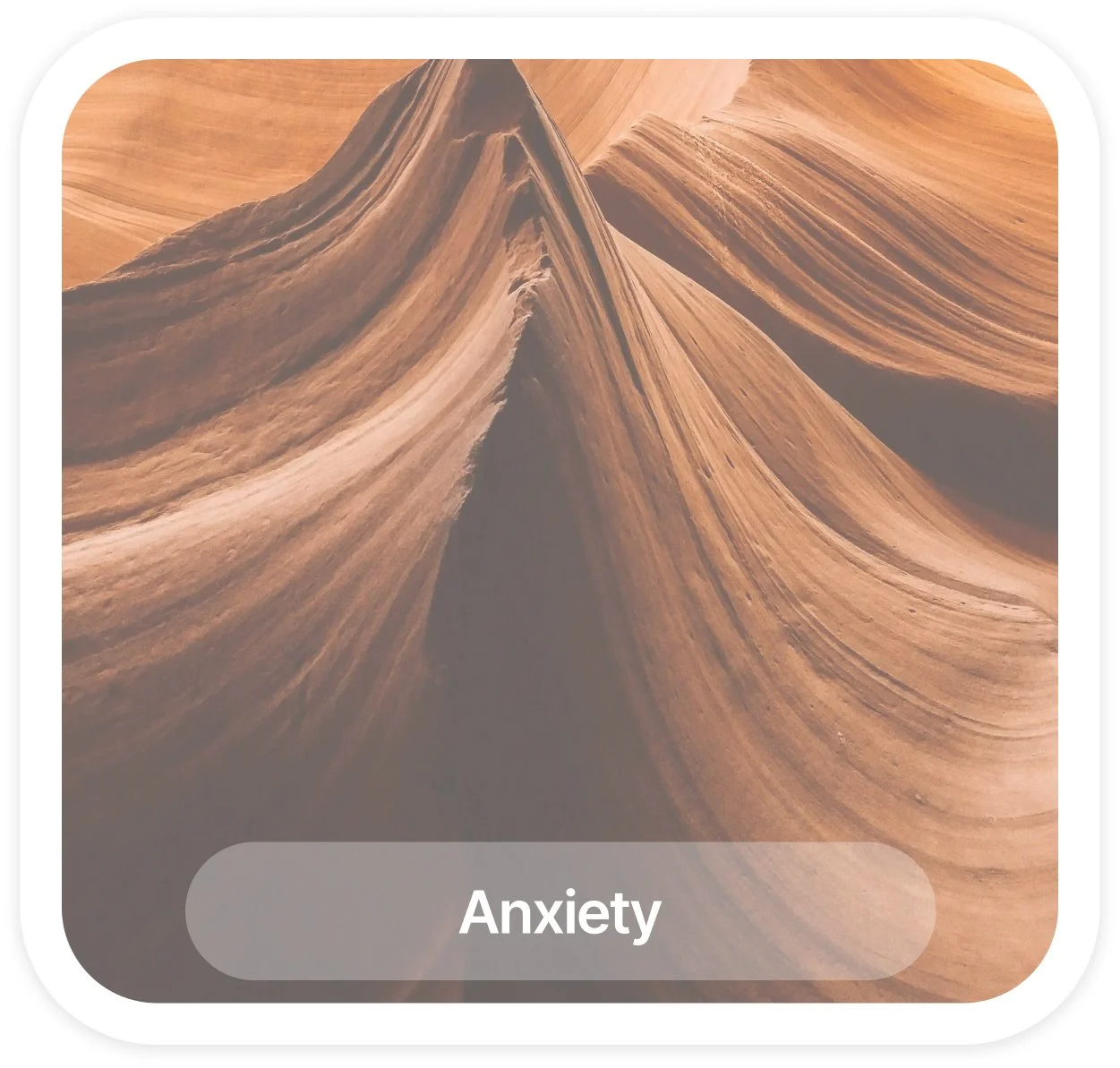 A rocky, desert landscape with layered, reddish-brown sandstone formations, symbolizing anxiety.