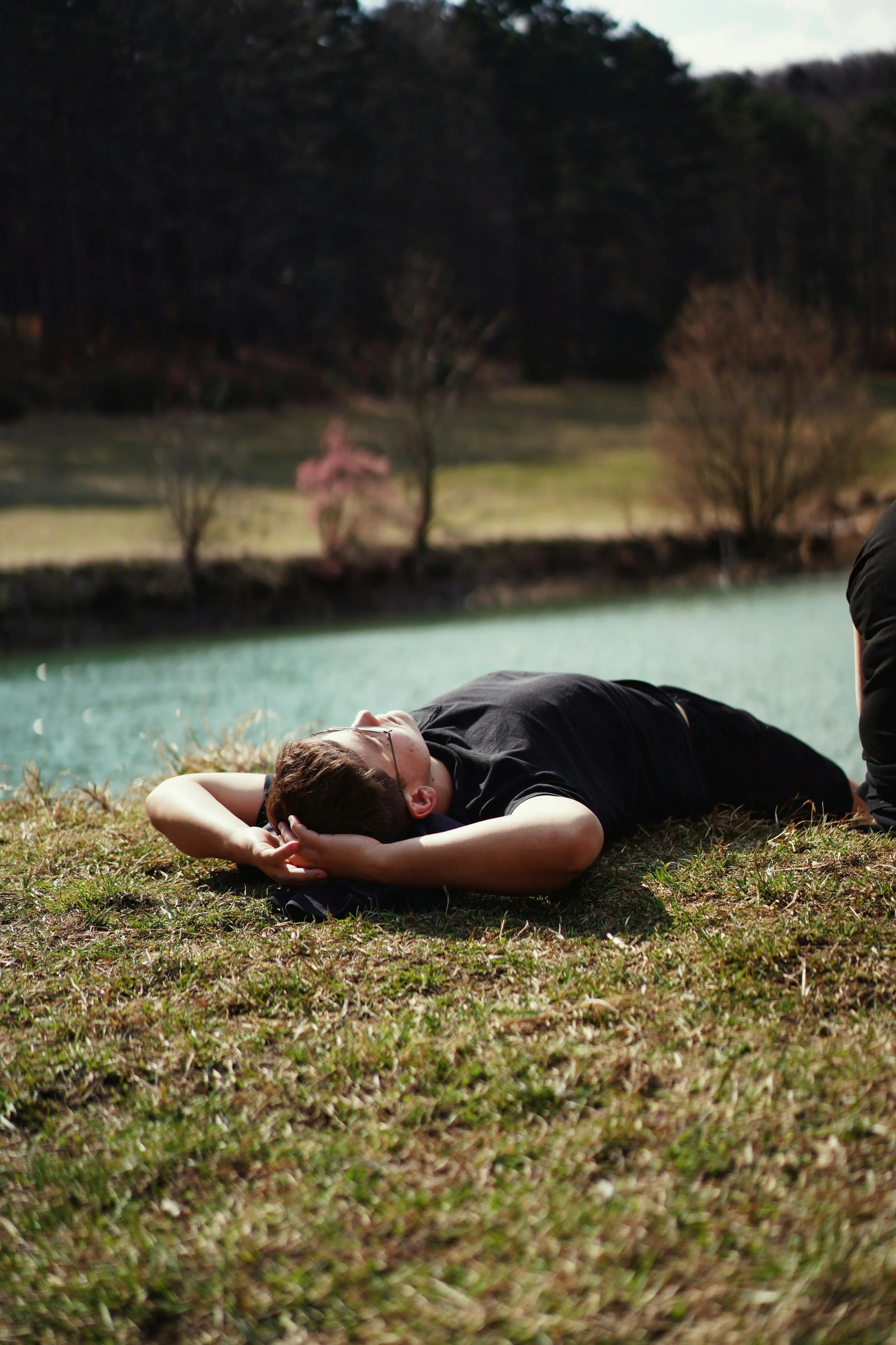 Man resting on grass