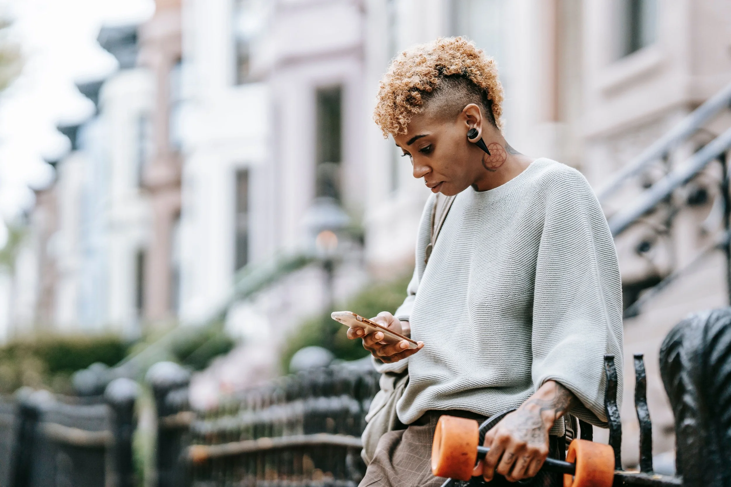 A person navigating multiple community spaces