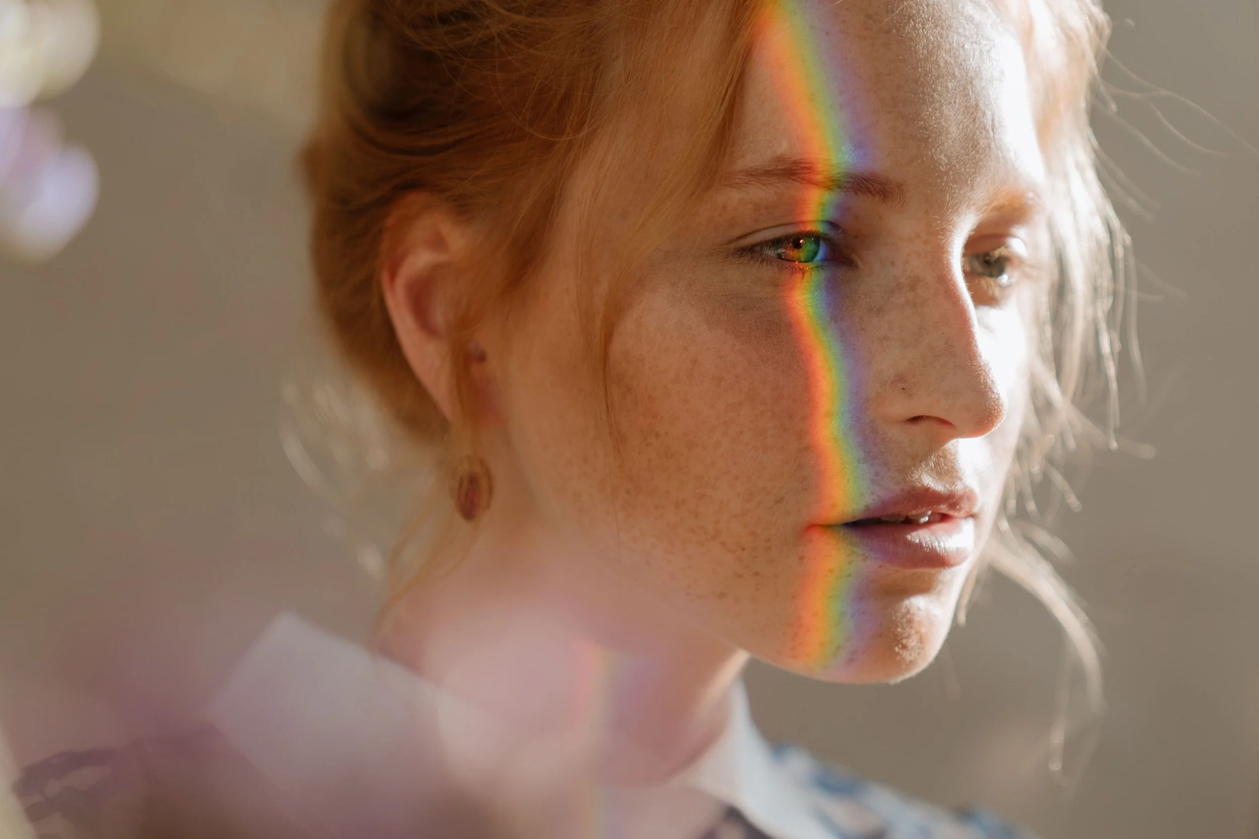 reflective beautiful lbgtq woman