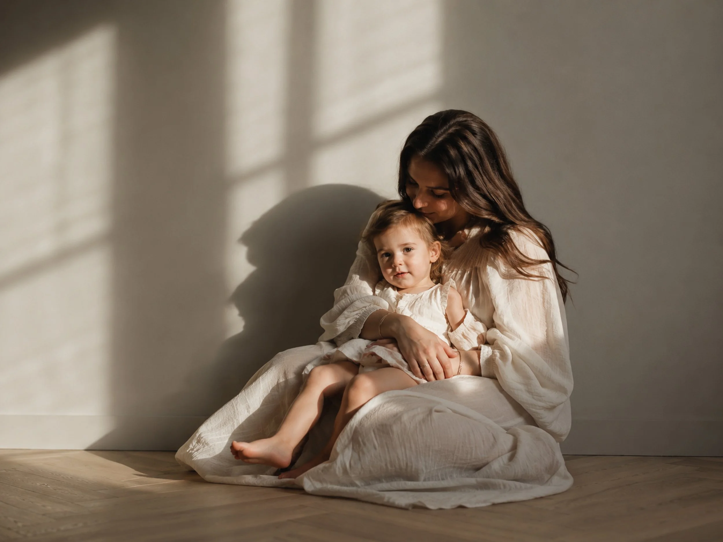 Maman et enfant photographiés lors d’une séance famille à Genève