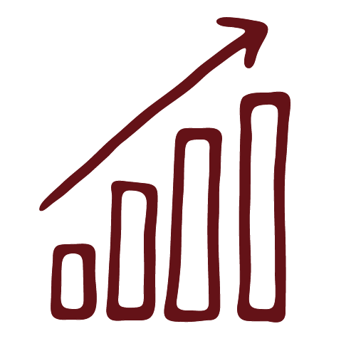 Icon von steigendem Balkendiagramm als Symbolbild für Kampagnen- und Projektmanagement