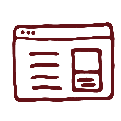 Icon von Website mit Werbeanzeige als Symbolbild für Anzeigen und Landingpages