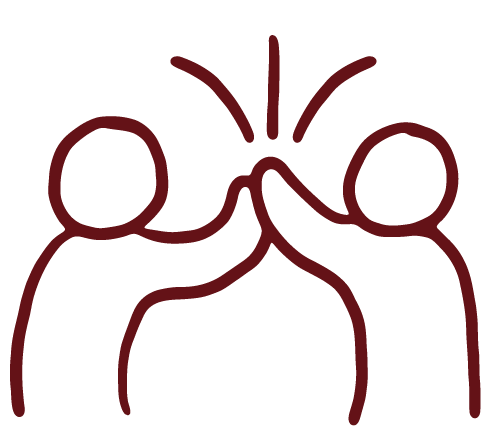 Icon von Menschen, die sich ein High Five geben als Symbolbild für Ehrlichkeit