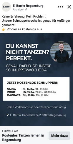 El-Barrio Meta-Ad Schnupperwoche Static