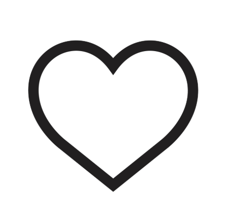 Simple black outline of a heart on a white background.