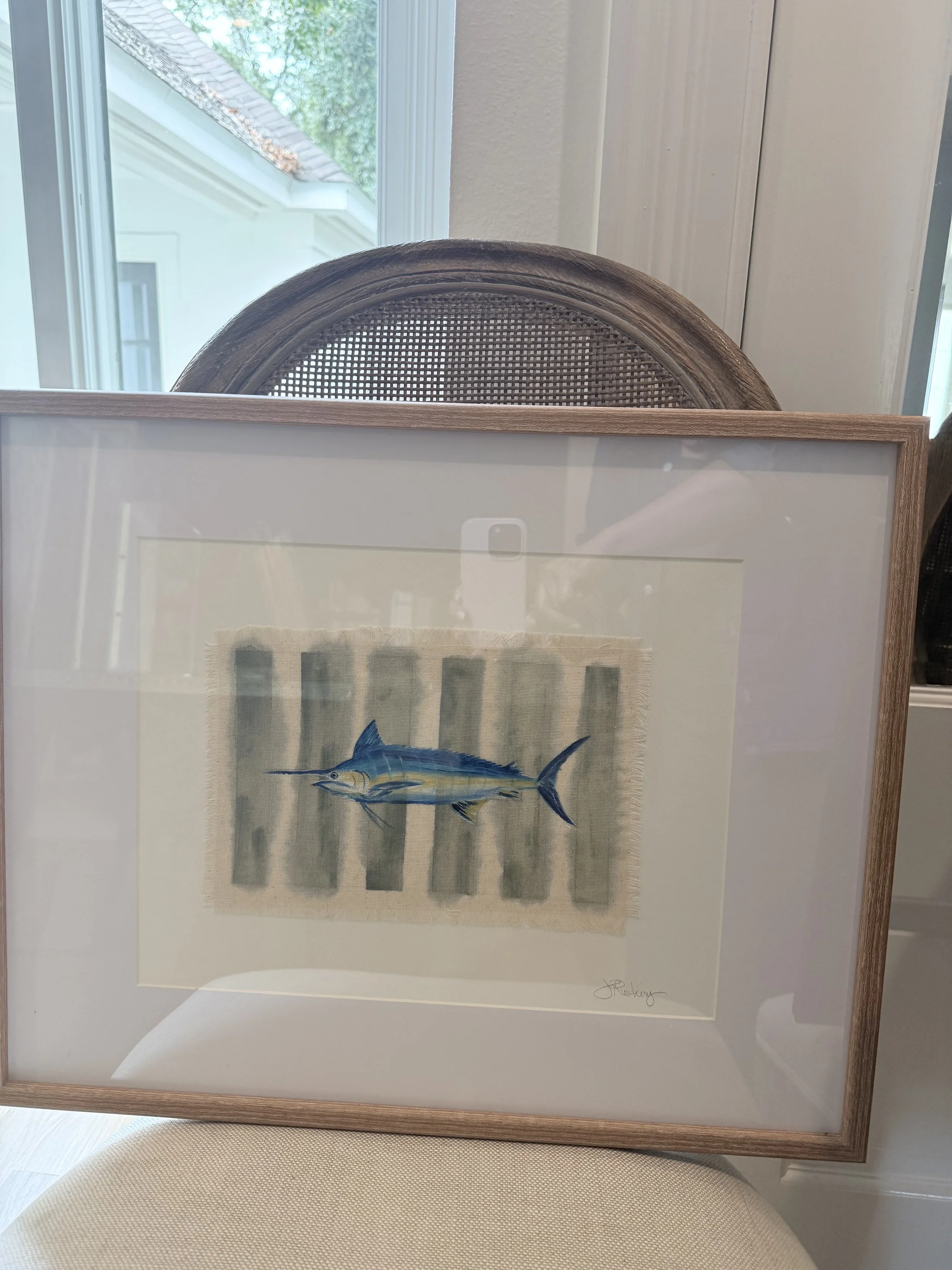 Large Marlin - Striped Background