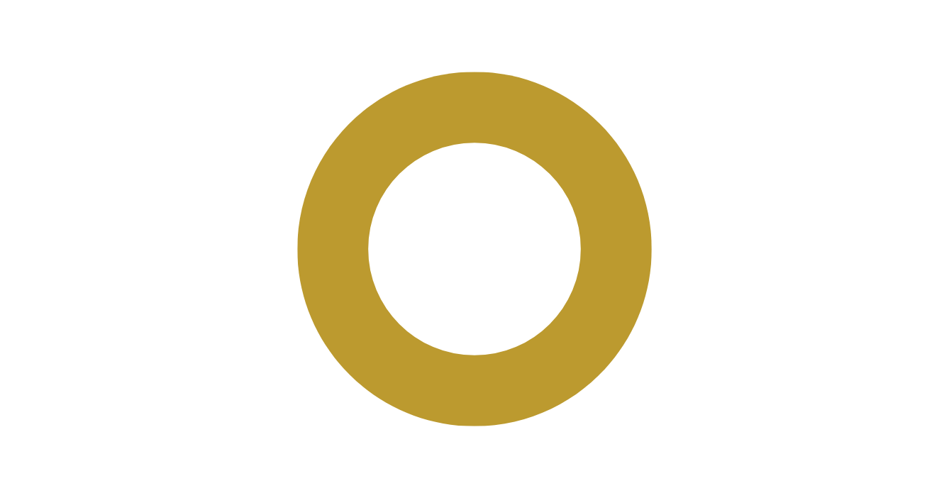 Gold ring around a white circle on a black background.