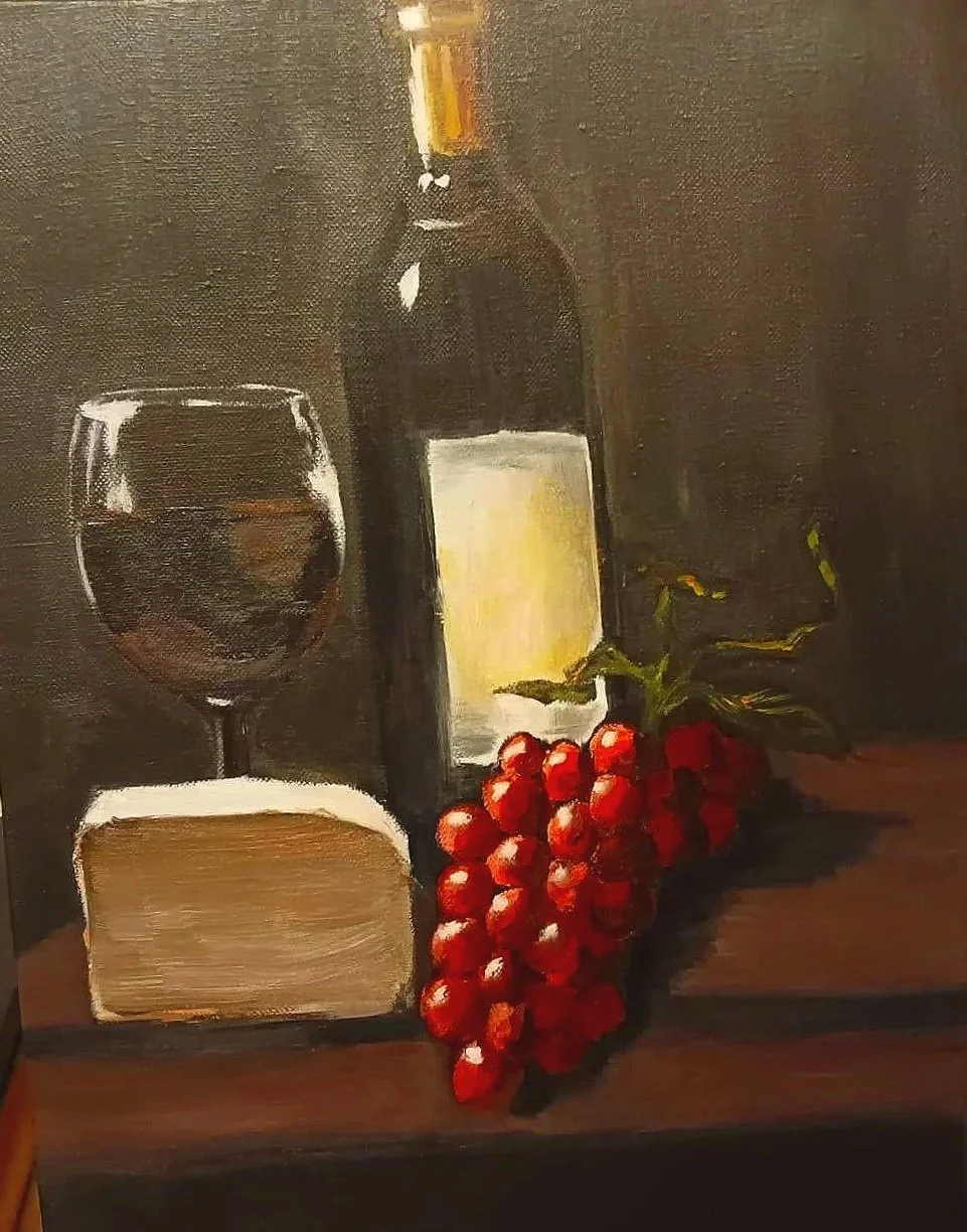 Classic grape wine Still Life