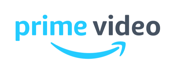 Amazon Prime Video logo with black and blue text and a curved arrow underneath