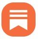 Orange app icon with white lines resembling a document or interface