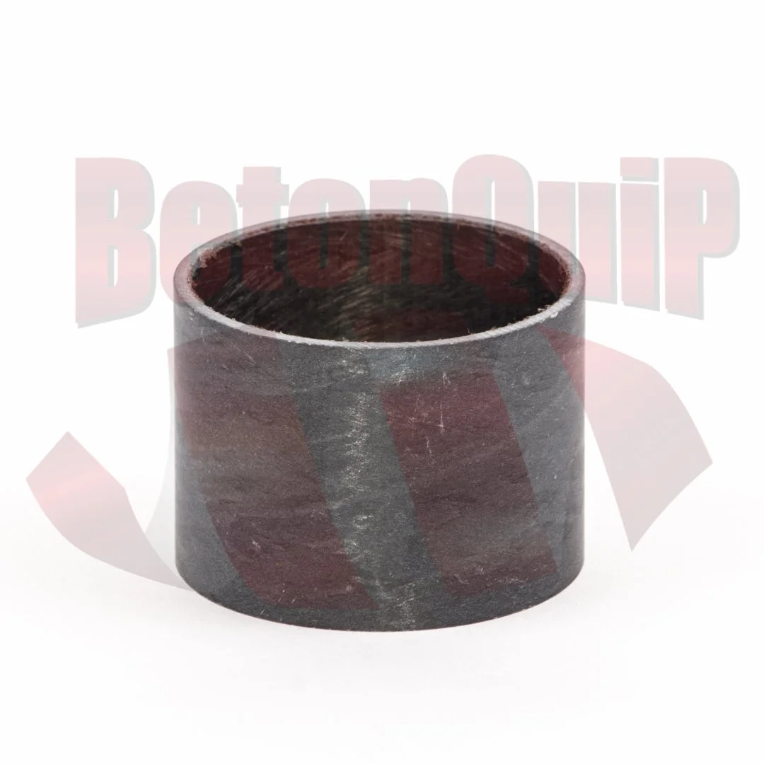A black cylindrical metal bushing or bearing sleeve on a white background.