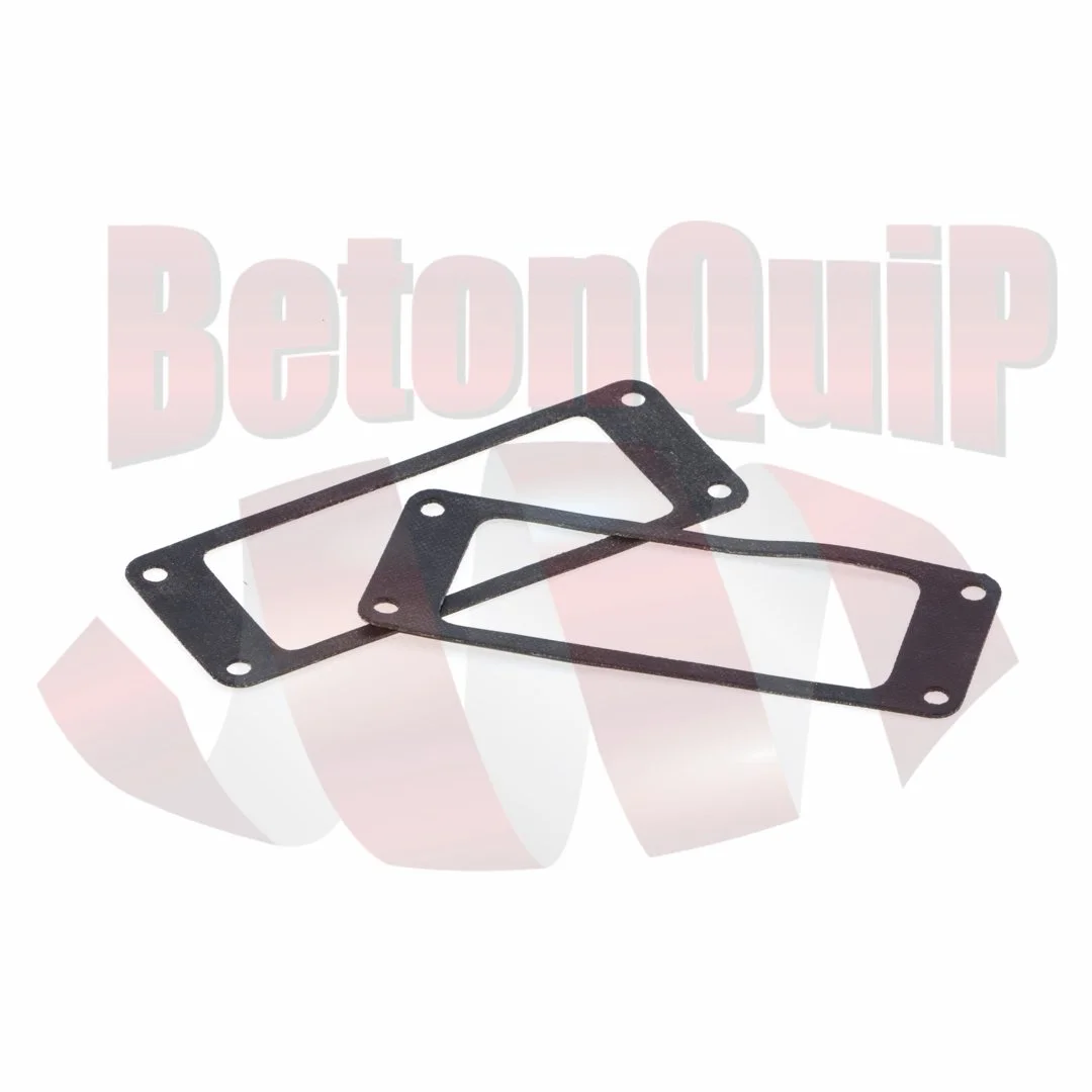 Three black gasket seals with four holes each, made of rubber or similar material, placed on a white background with a light red watermark that says 'BetoQuip'.
