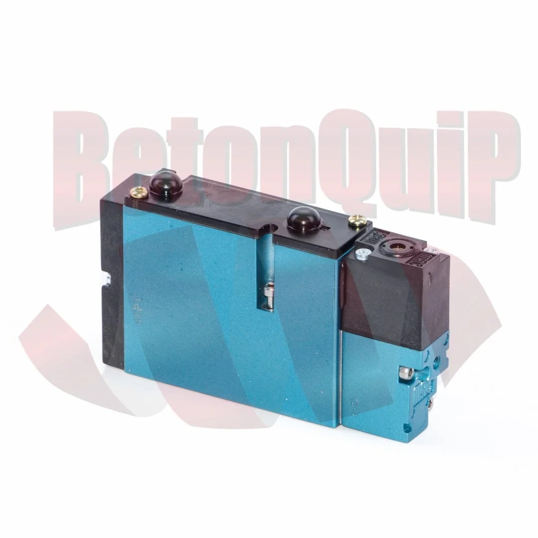 A blue pneumatic actuator with black and metallic components, used for controlling mechanical movements.