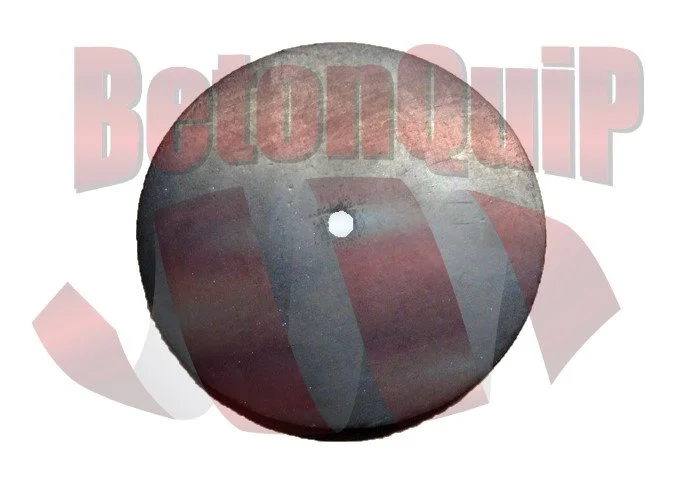 A circular metallic object with a hole in the center, placed against a white background with enlarged, semi-transparent red and gray text reading 'BecomeVIP' in the background.