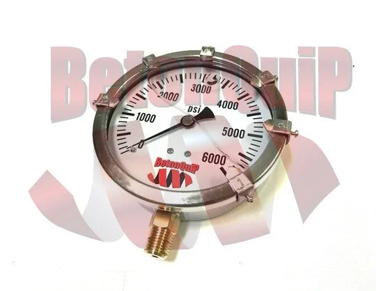 A boost gauge with a round dial, measuring pressure in PSI, branded with "BottomDUP" logo, and a brass fitting at the bottom.