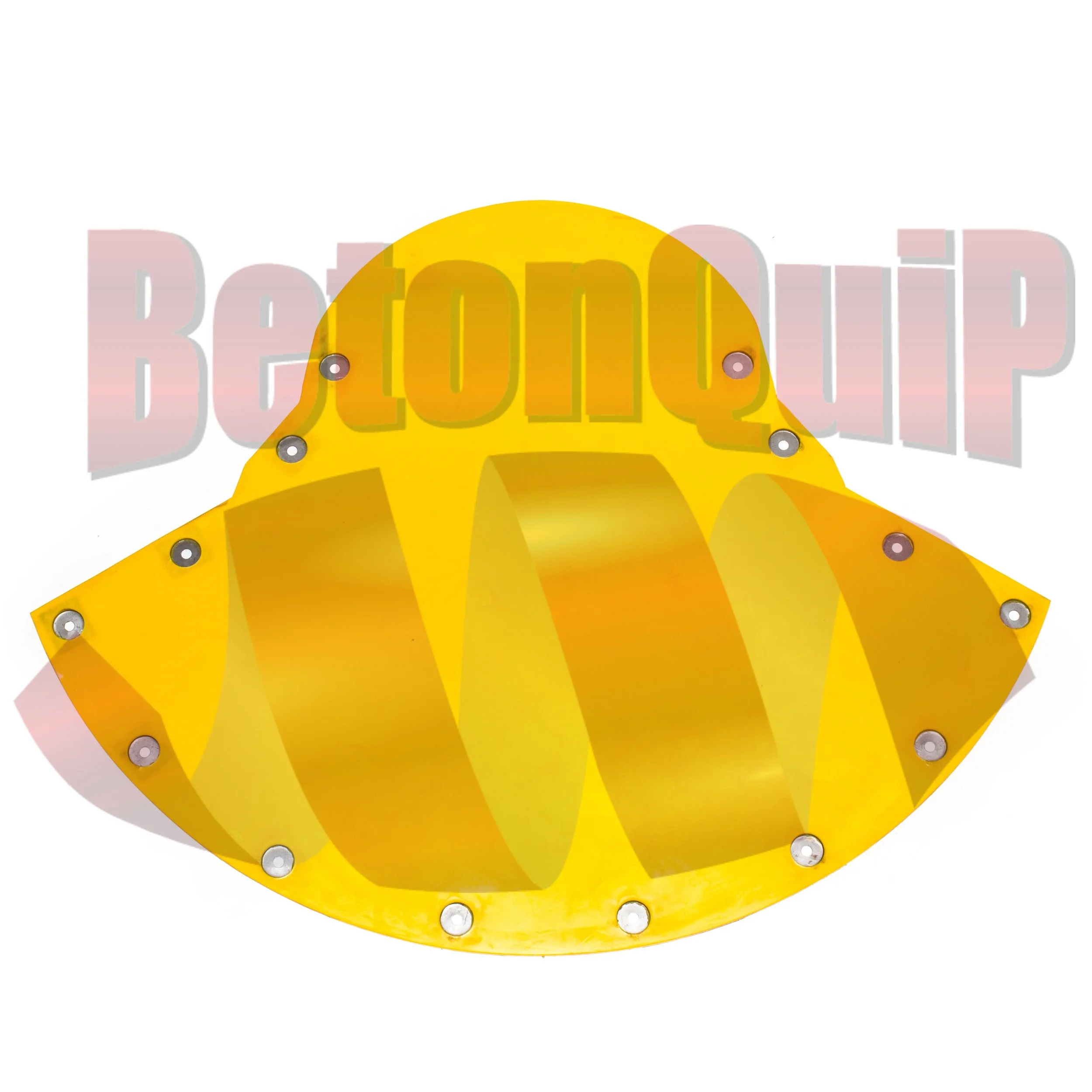 Close-up of a yellow roller coaster car with rivets.