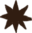 A brown, eight-pointed star-shaped object, possibly a decorative item or a star-shaped ornament.