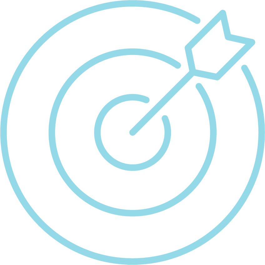 Target and arrow icon representing the community focused user experience layout by Trust Digital