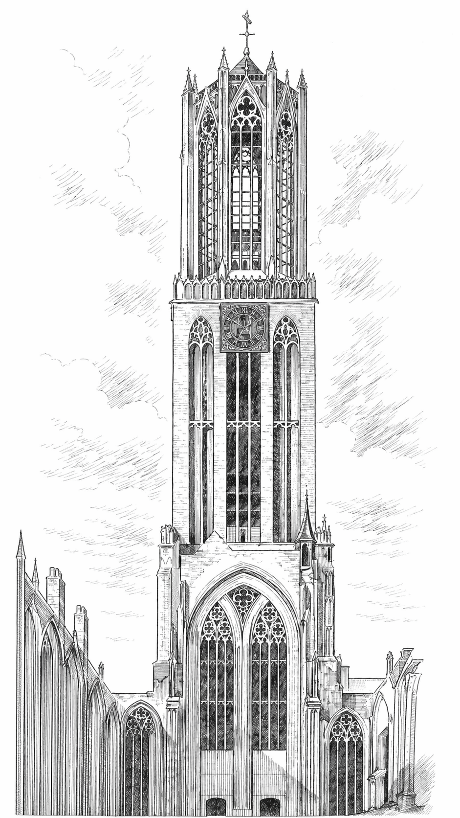 Gothic cathedral tower