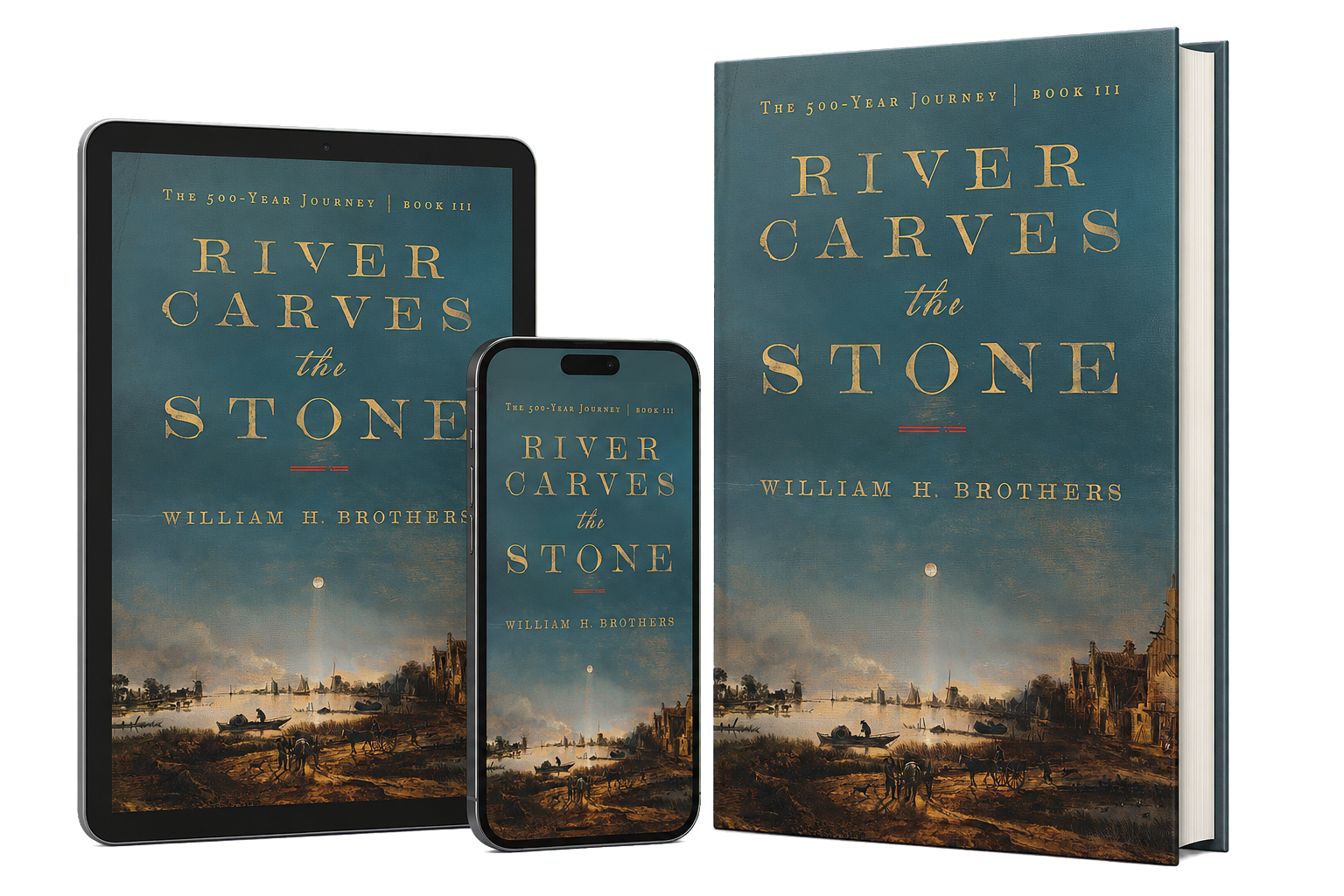 The River Carves the Stone book mockup