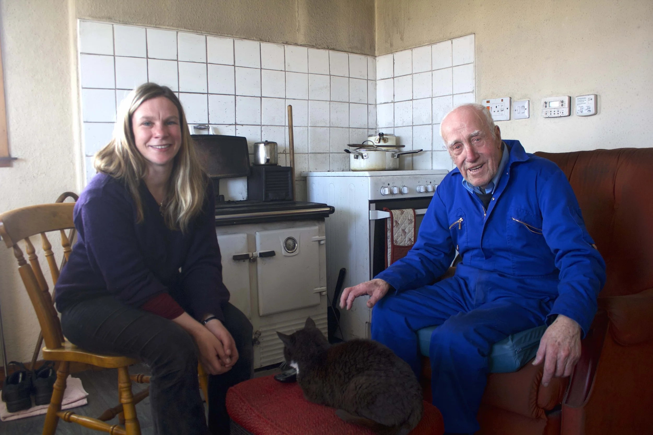 Frances with Donald Saunder, Balantrushel, Lewis. March 2022. 
