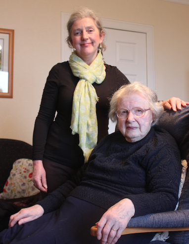 Sine Gillespie with Catriona MacDonald, Staffin, Skye. January 2020. 