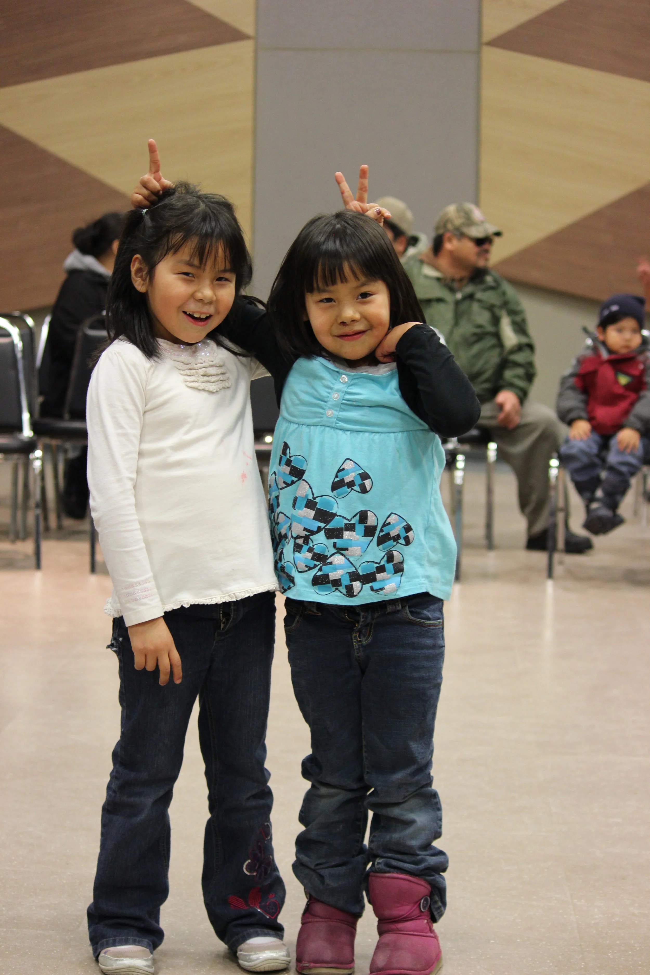 Children at fiddle-dance event, Wemindji, Eeyou Istchee, Québec. November 2011. Photograph by Frances Wilkins.