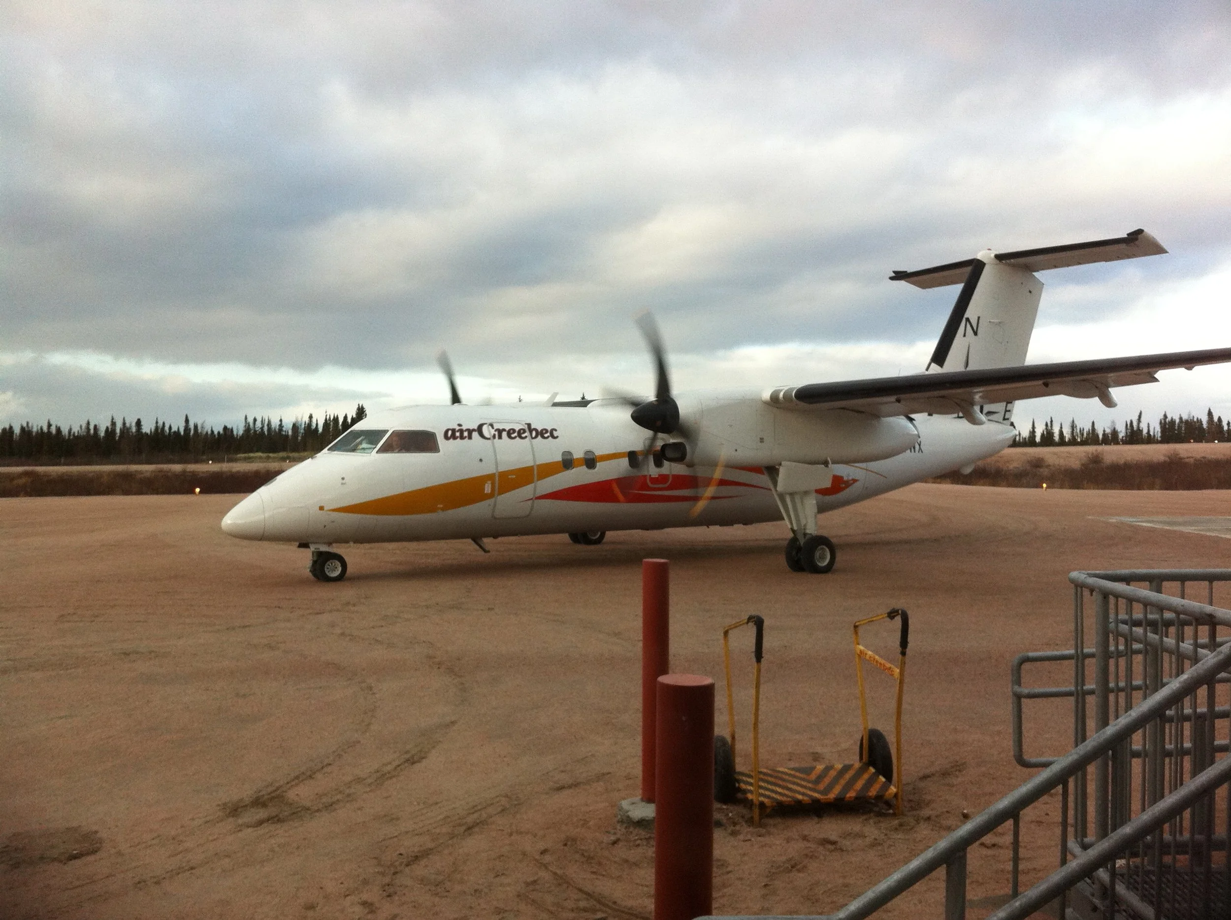 Air Creebec plane on its way to Wemindji, Eeyou Istchee, Québec. September 2011. Photograph by Frances Wilkins.