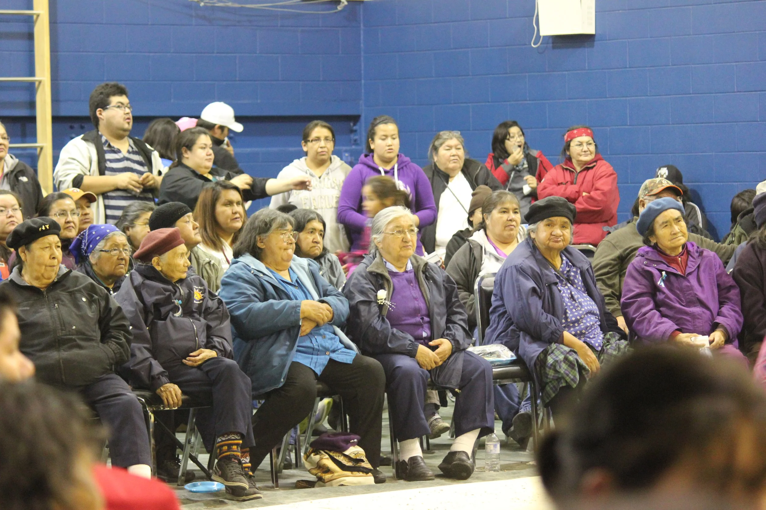Audience at wedding dance, Wemindji, Eeyou Istchee, Québec. September 2012. Photograph by Frances Wilkins.