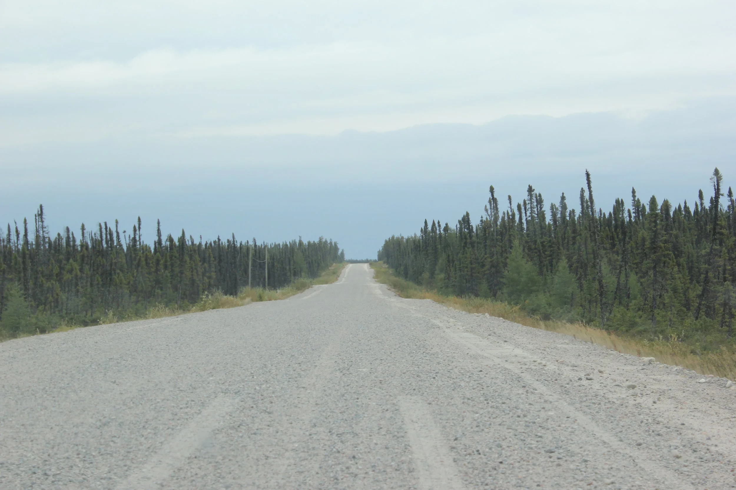 Road to Wemindji, Eeyou Istchee, Québec. November 2011. Photograph by Frances Wilkins.