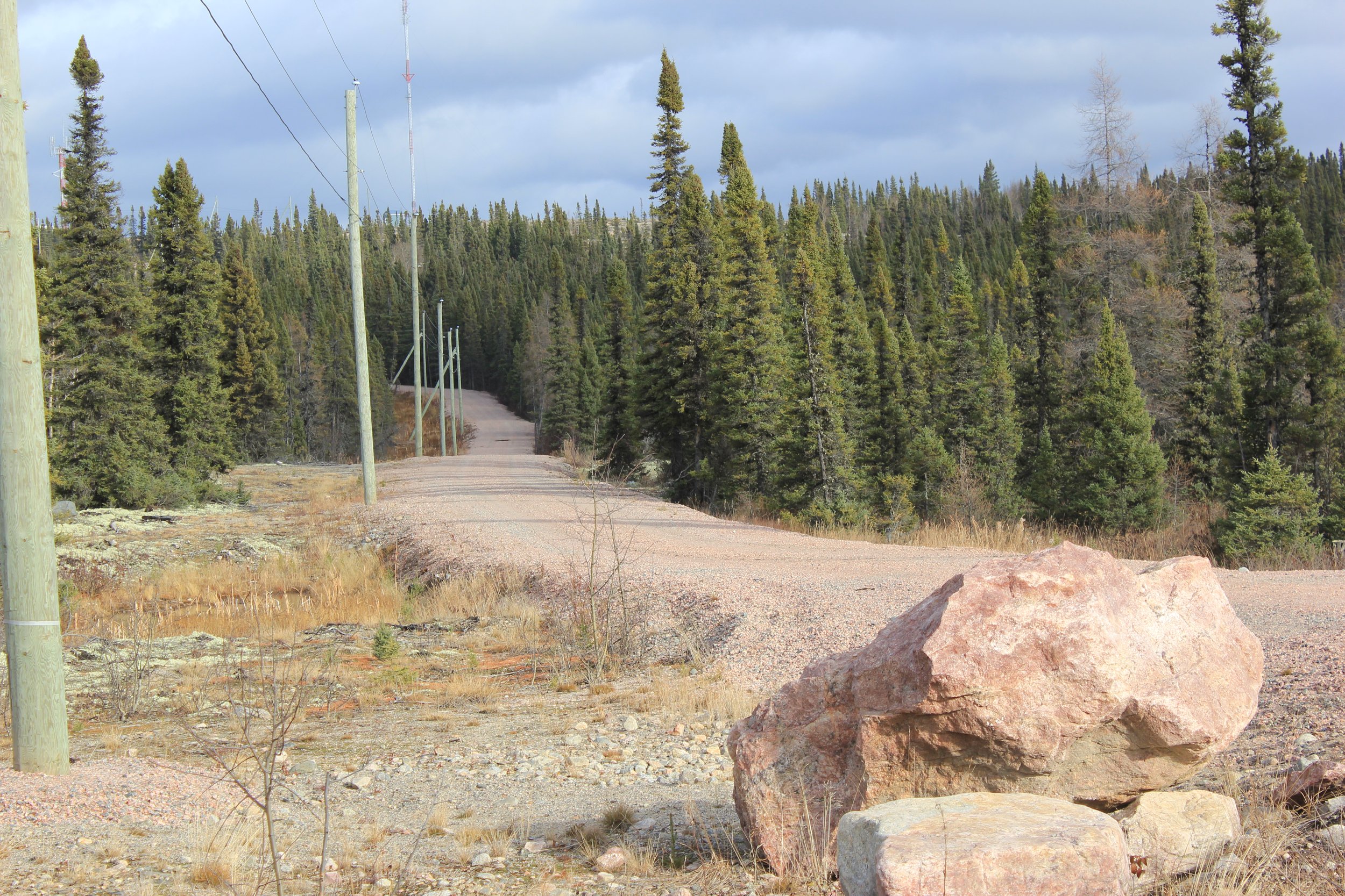Road to Wemindji, Eeyou Istchee, Québec. November 2011. Photograph by Frances Wilkins.