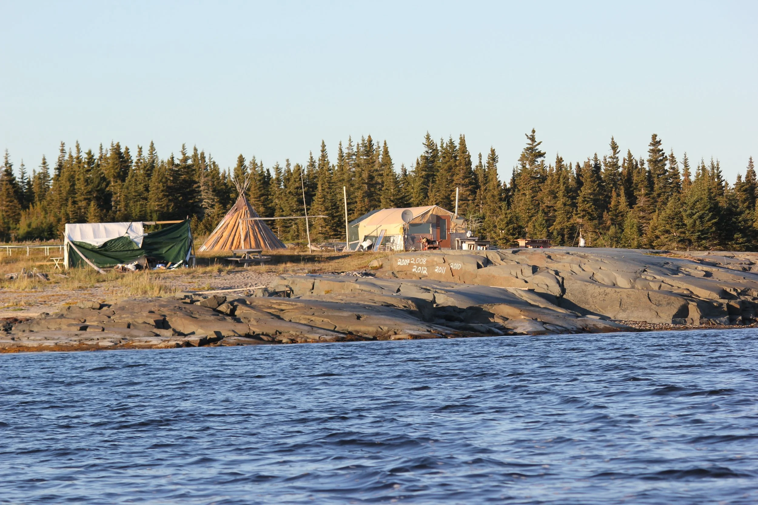 Winter camp near Wemindji, Eeyou Istchee, Québec. September 2012. Photograph by Frances Wilkins.