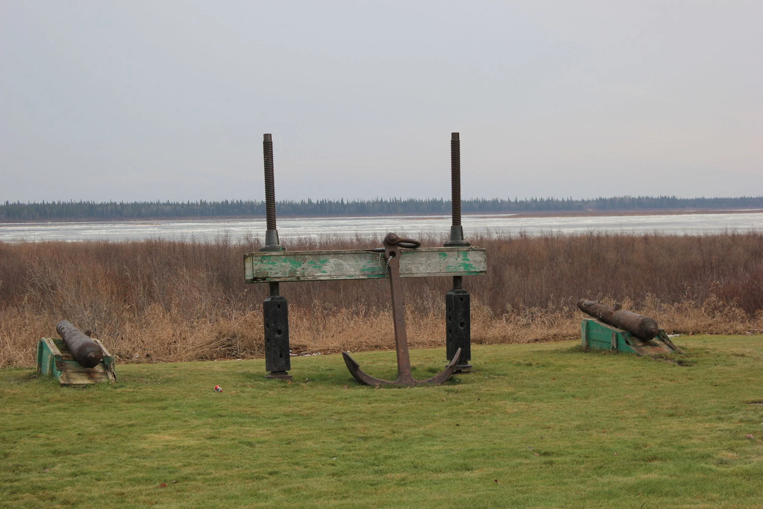 Anchor at the Hudson's Bay Company heritage site, Moose Factory, Northern Ontario, November 2011. Photograph by Frances Wilkins. 