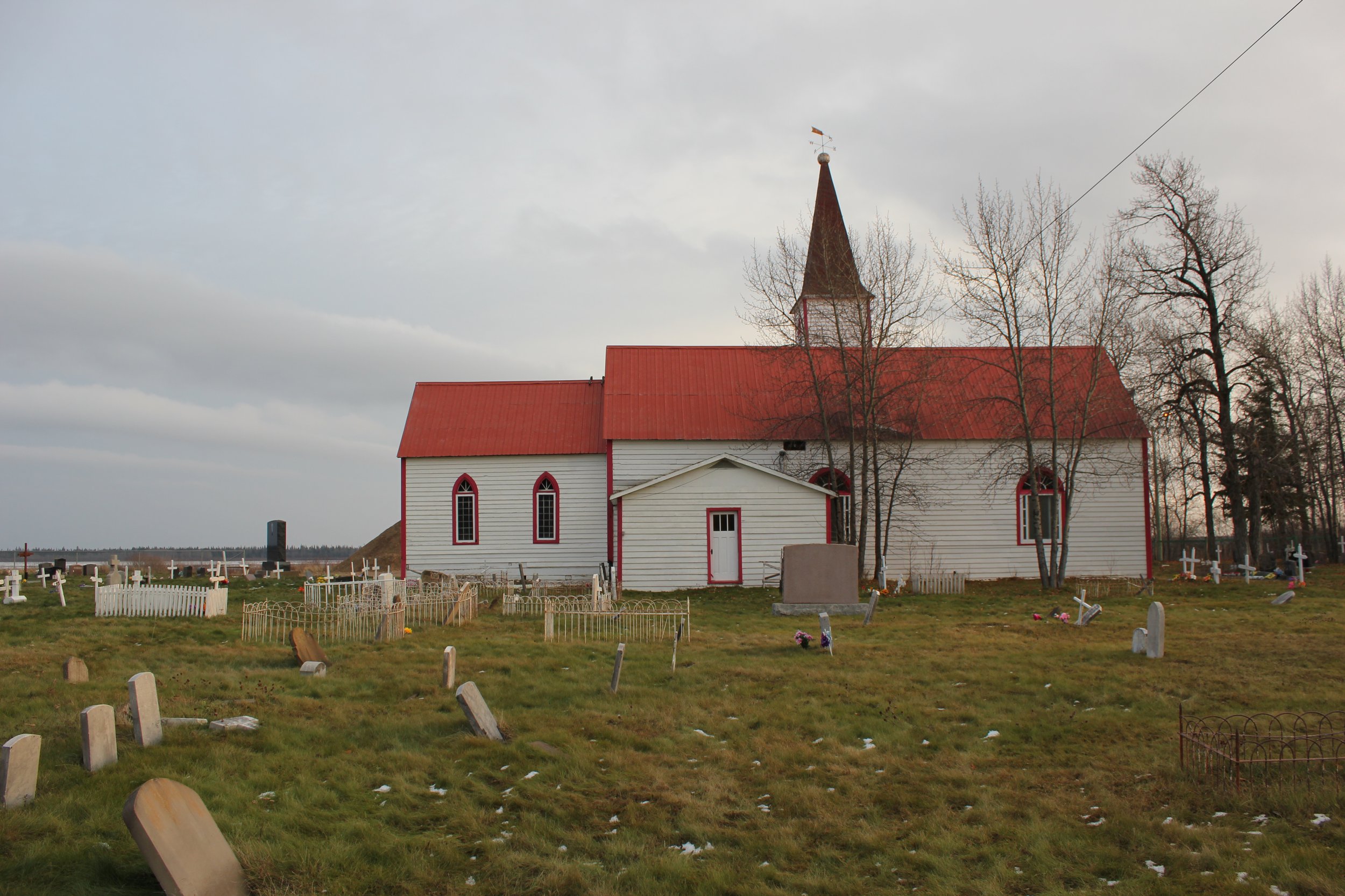 Anglican church, Moose Factory, Northern Ontario, November 2011. Photograph by Frances Wilkins. 