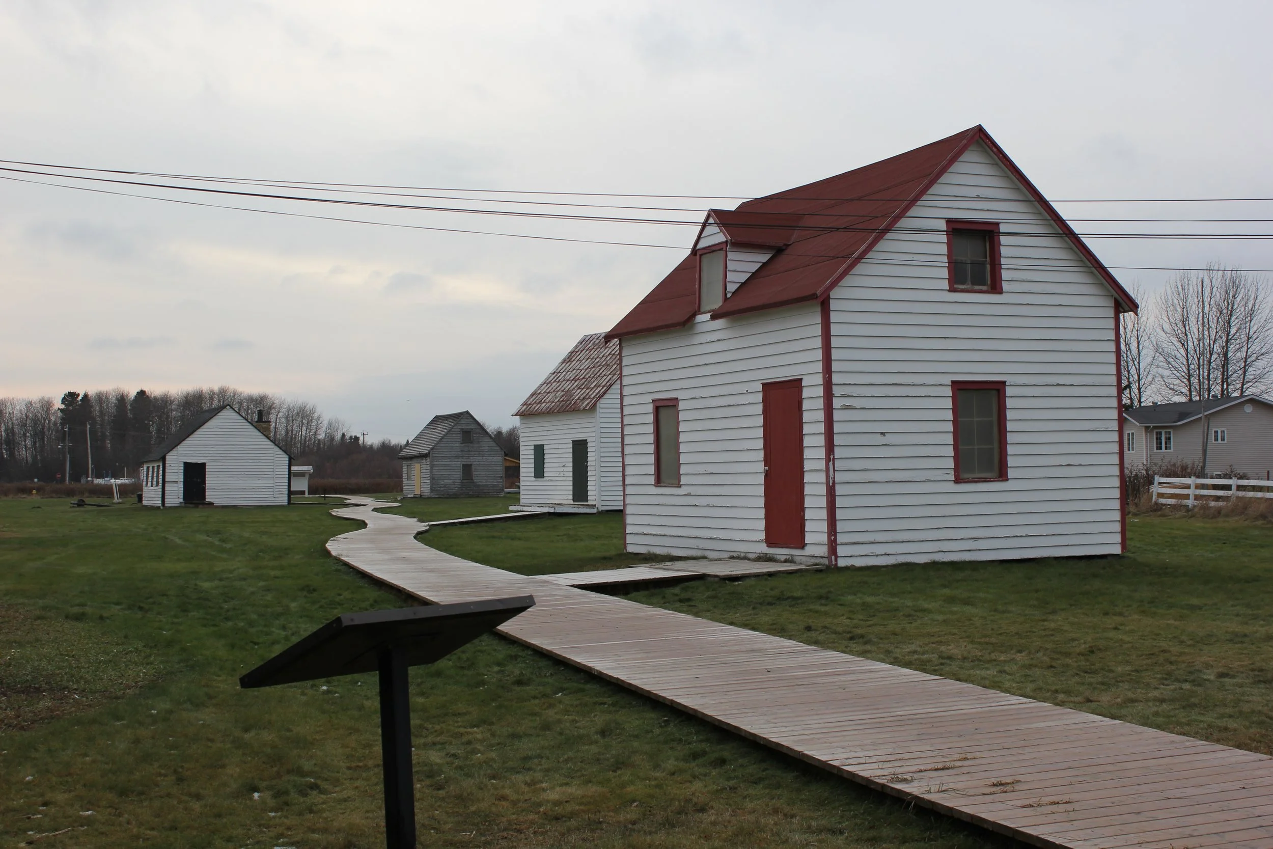 Hudson's Bay Company buildings, Moose Factory, Northern Ontario, November 2011. Photograph by Frances Wilkins. 