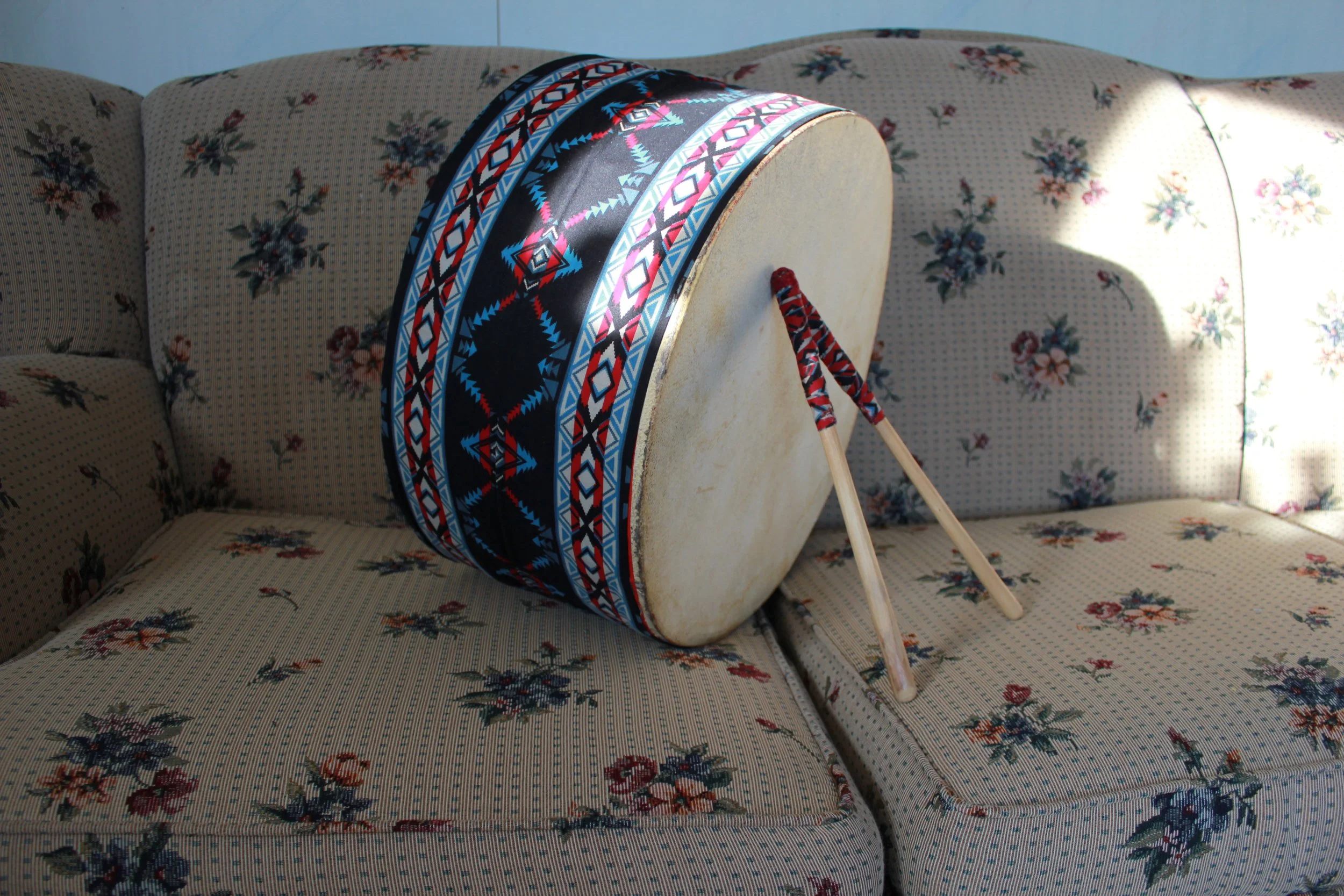 Moose hide drum, Moose Factory, Northern Ontario, December 2011. Photograph by Frances Wilkins. 
