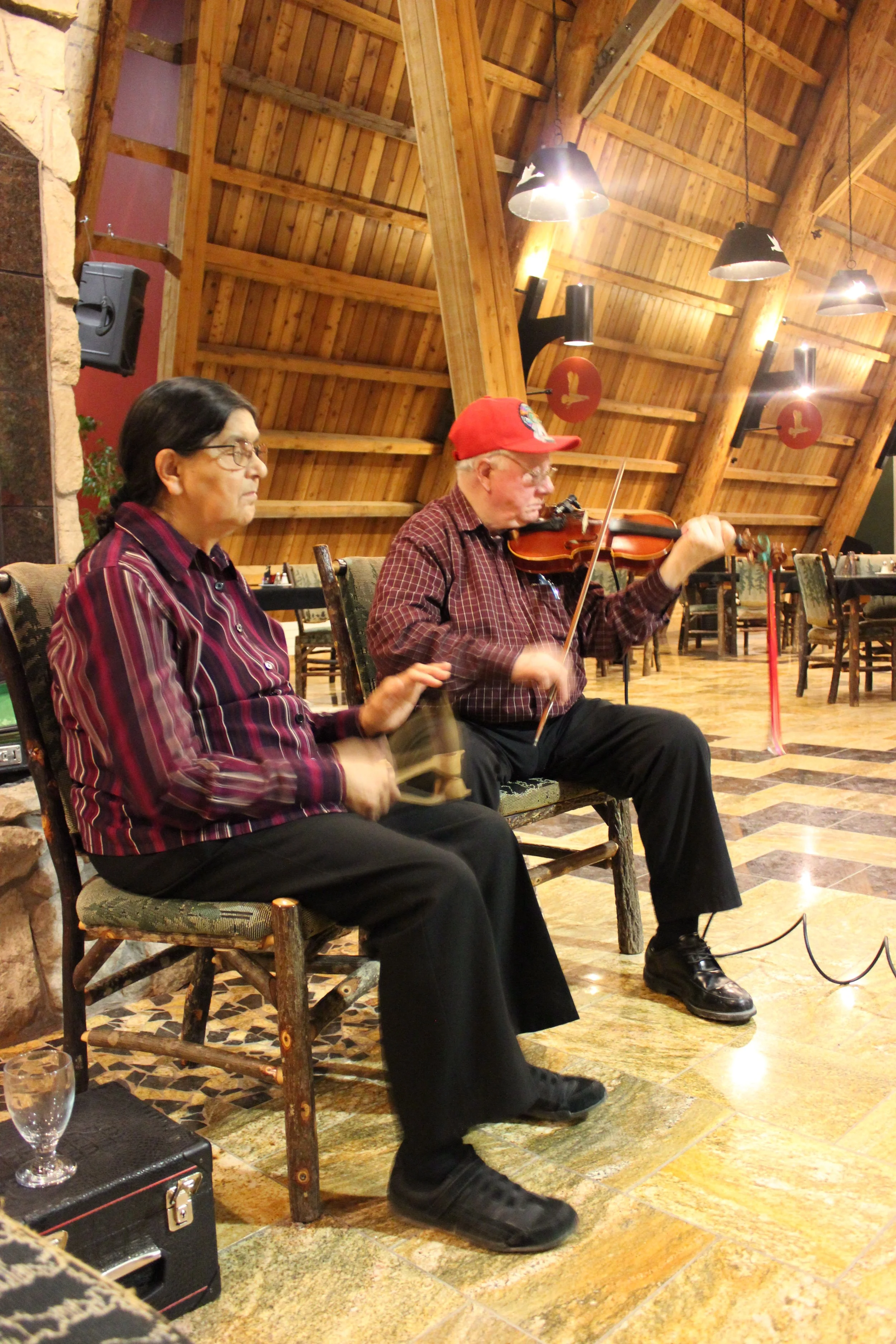 Daisy and James Cheechoo, Cree Village Ecolodge, Moose Factory, Northern Ontario, December 2011. Photograph by Frances Wilkins. 