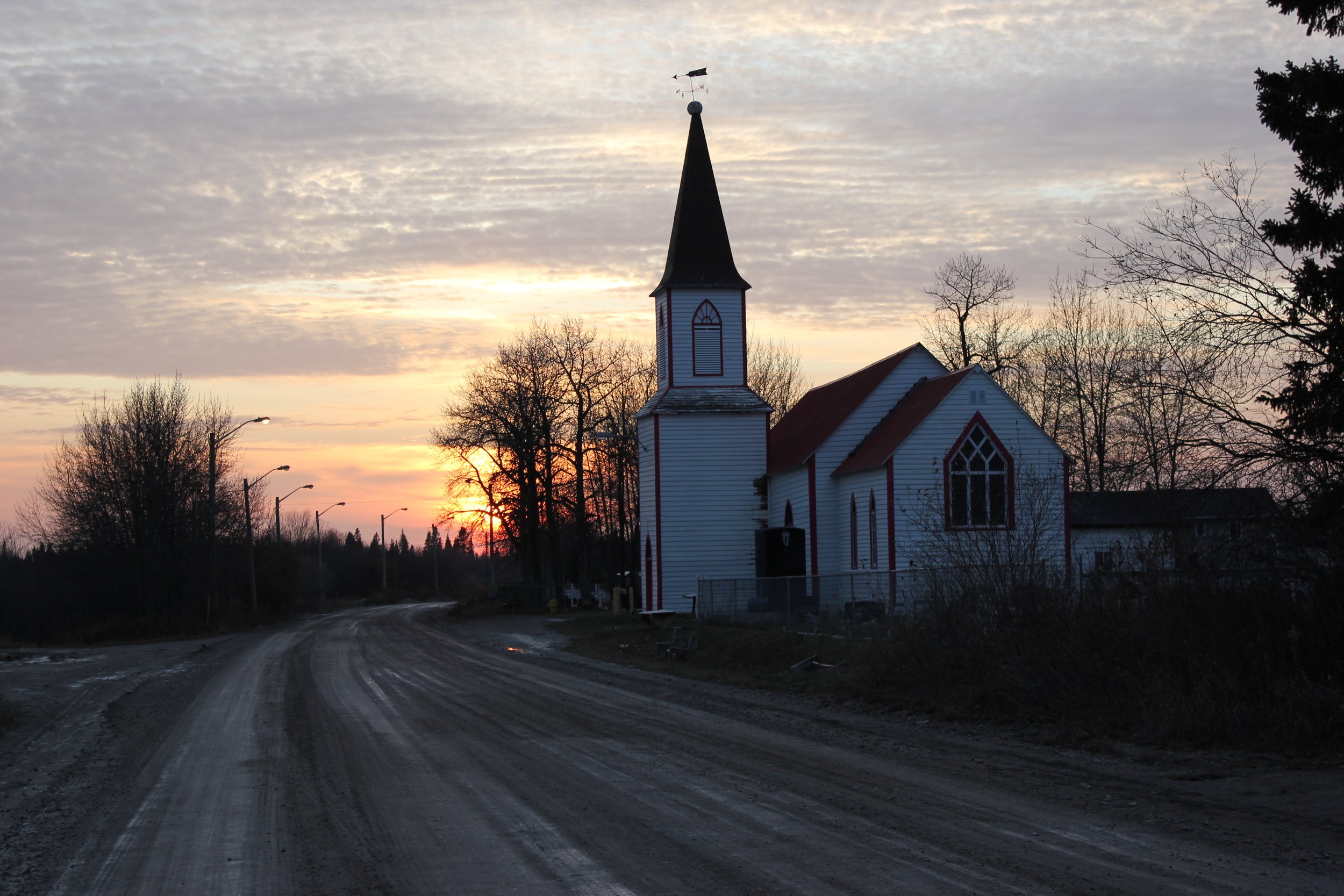 Anglican church, Moose Factory, Northern Ontario, November 2011. Photograph by Frances Wilkins. 