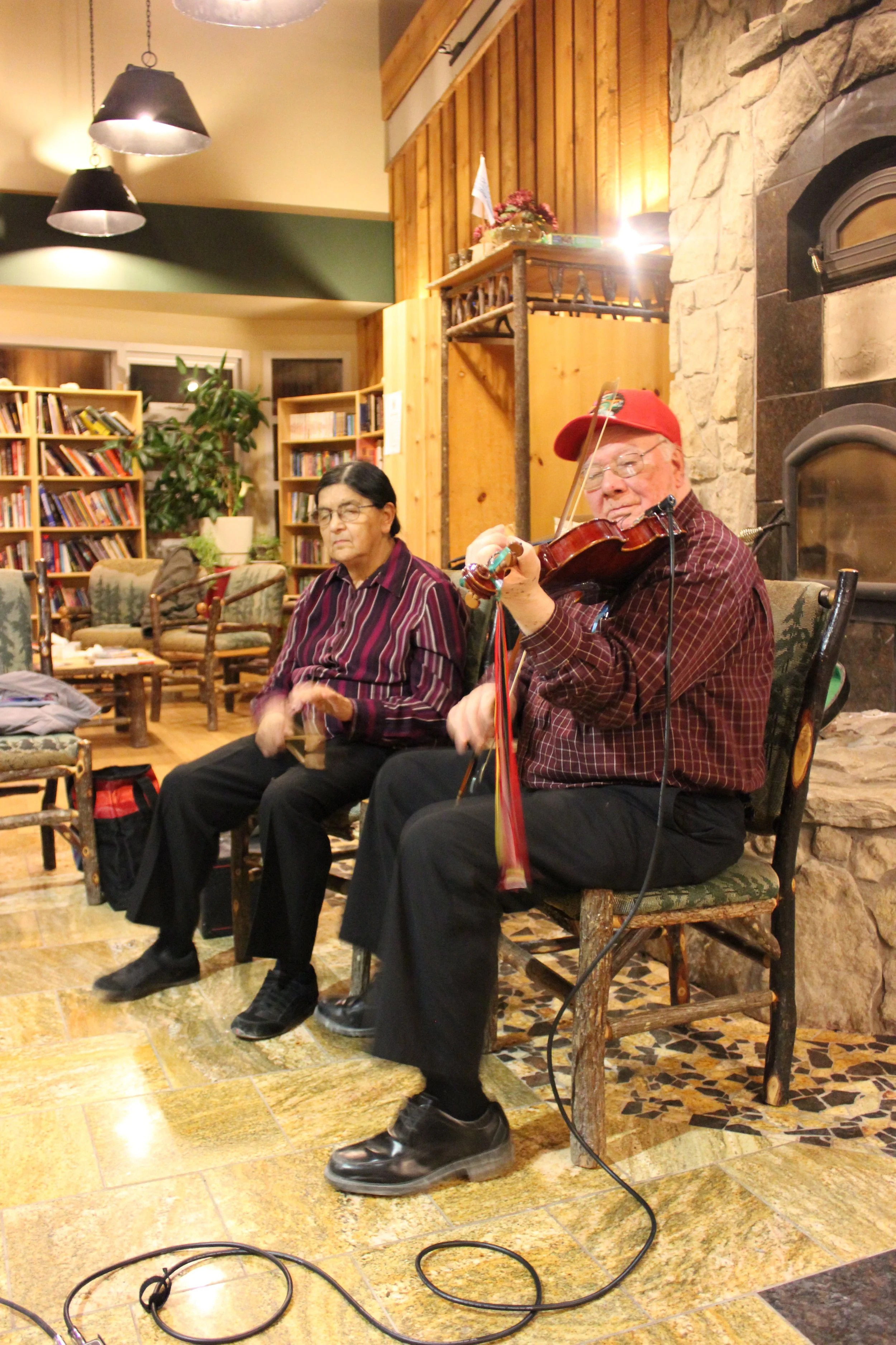 Daisy and James Cheechoo, Cree Village Ecolodge, Moose Factory, Northern Ontario, December 2011. Photograph by Frances Wilkins. 