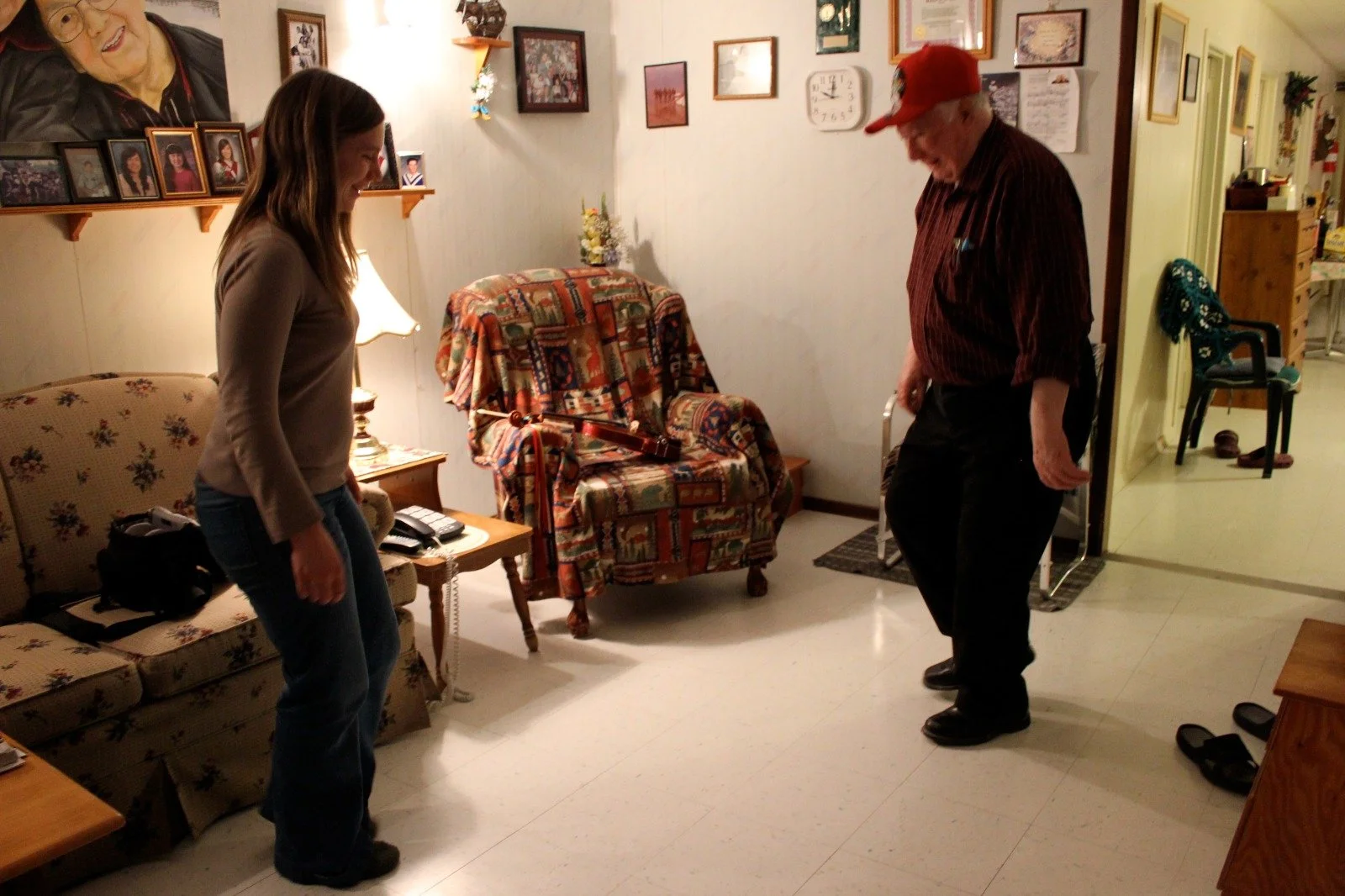 Frances with James Cheechoo, Moose Factory, Canada. 