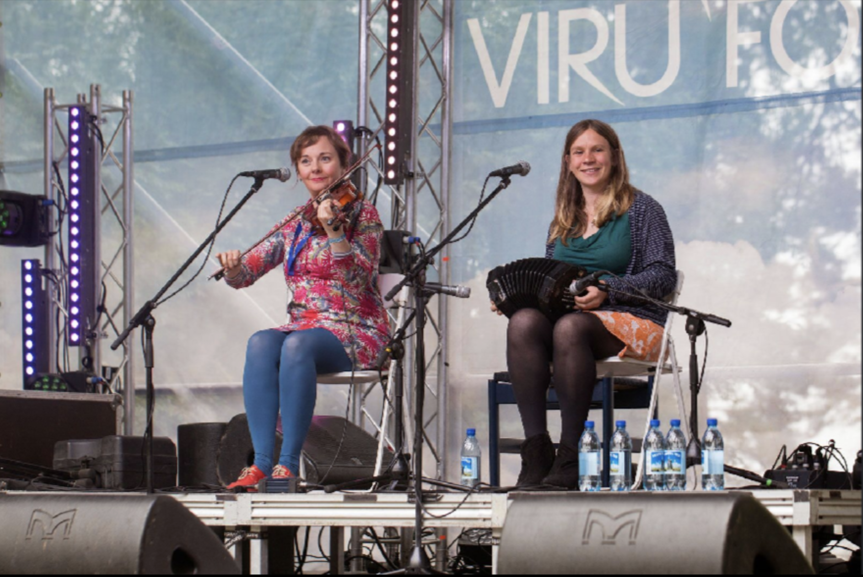 Frances with Claire White at Viru Folk Festival, Estonia.